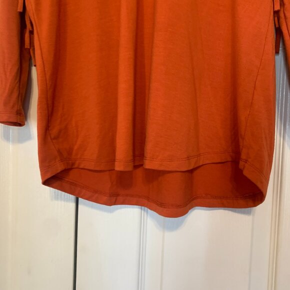 Western Look Southern Lady Size Small Burnt Orange Shirt with shoulder tassels - Picture 8 of 10